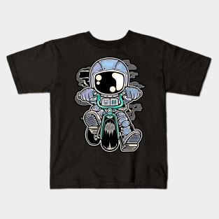 Astronaut Biker • Funny And Cool Sci-Fi Cartoon Drawing Design Great For Any Occasion And For Everyone Kids T-Shirt